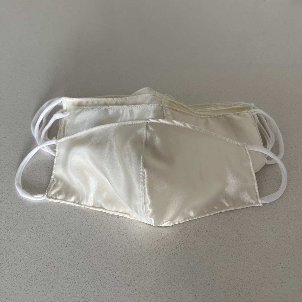 Handmade Silk White Ivory Mask